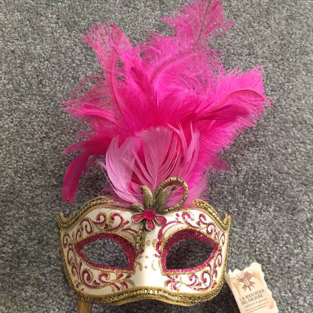 NWT Pink and Gold Masquerade Mask